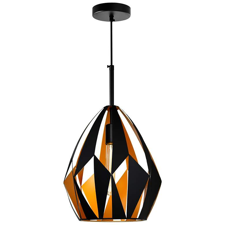 Image 2 Oxide 1 Light Down Pendant With Black+Copper Finish
