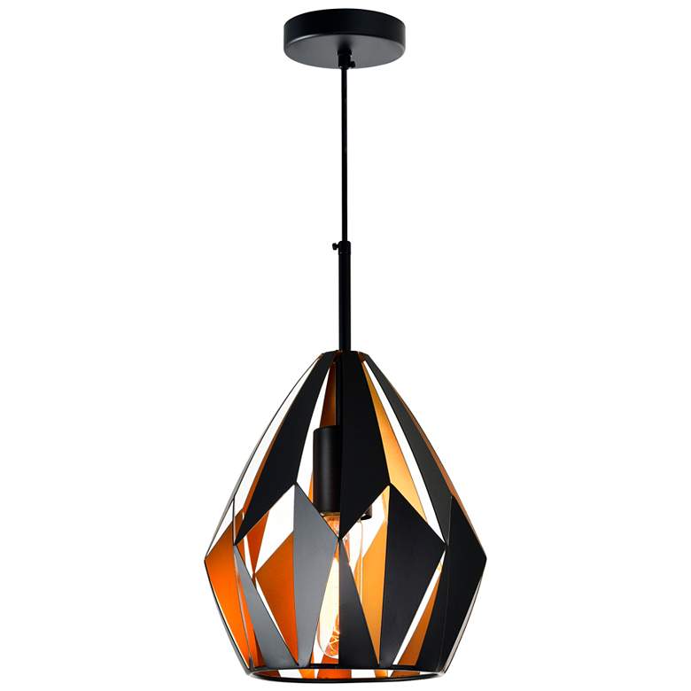 Image 1 Oxide 1 Light Down Pendant With Black+Copper Finish
