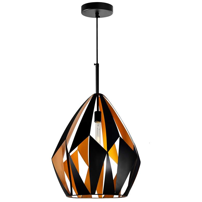 Image 1 Oxide 1 Light Down Pendant With Black+Copper Finish