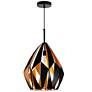 Oxide 1 Light Down Pendant With Black+Copper Finish