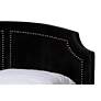 Oxley Black Velvet Fabric Queen Size Panel Bed