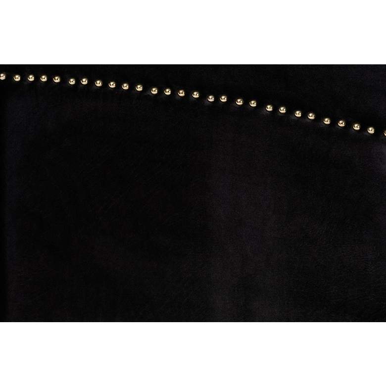 Image 7 Oxley Black Velvet Fabric Queen Size Panel Bed more views
