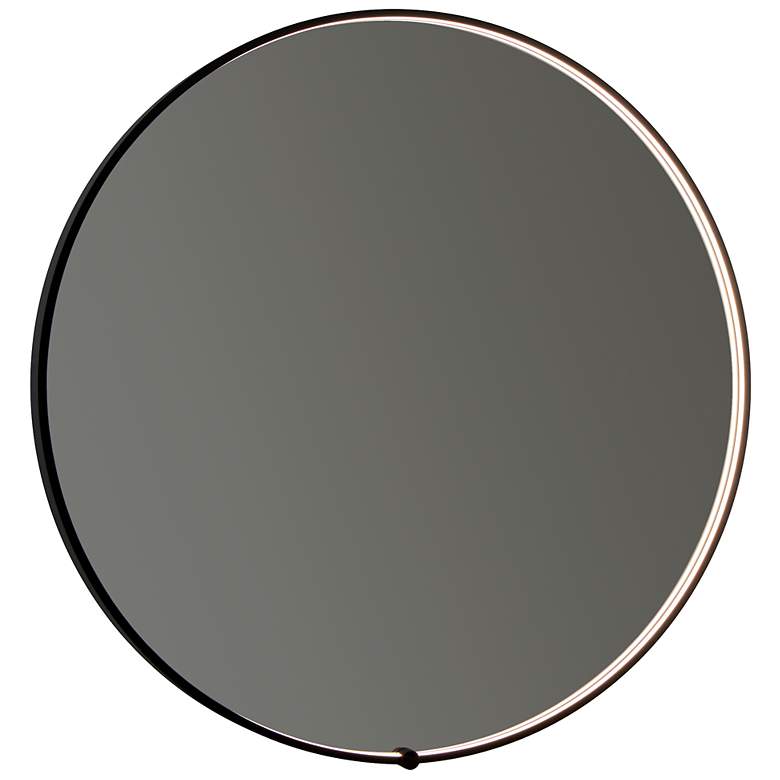 Image 1 Oxygen Avior Matte Black 48" Oversized Round LED Wall Mirror