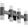 Oxygen Lighting Alarum 8 Light Black LED Vanity Light