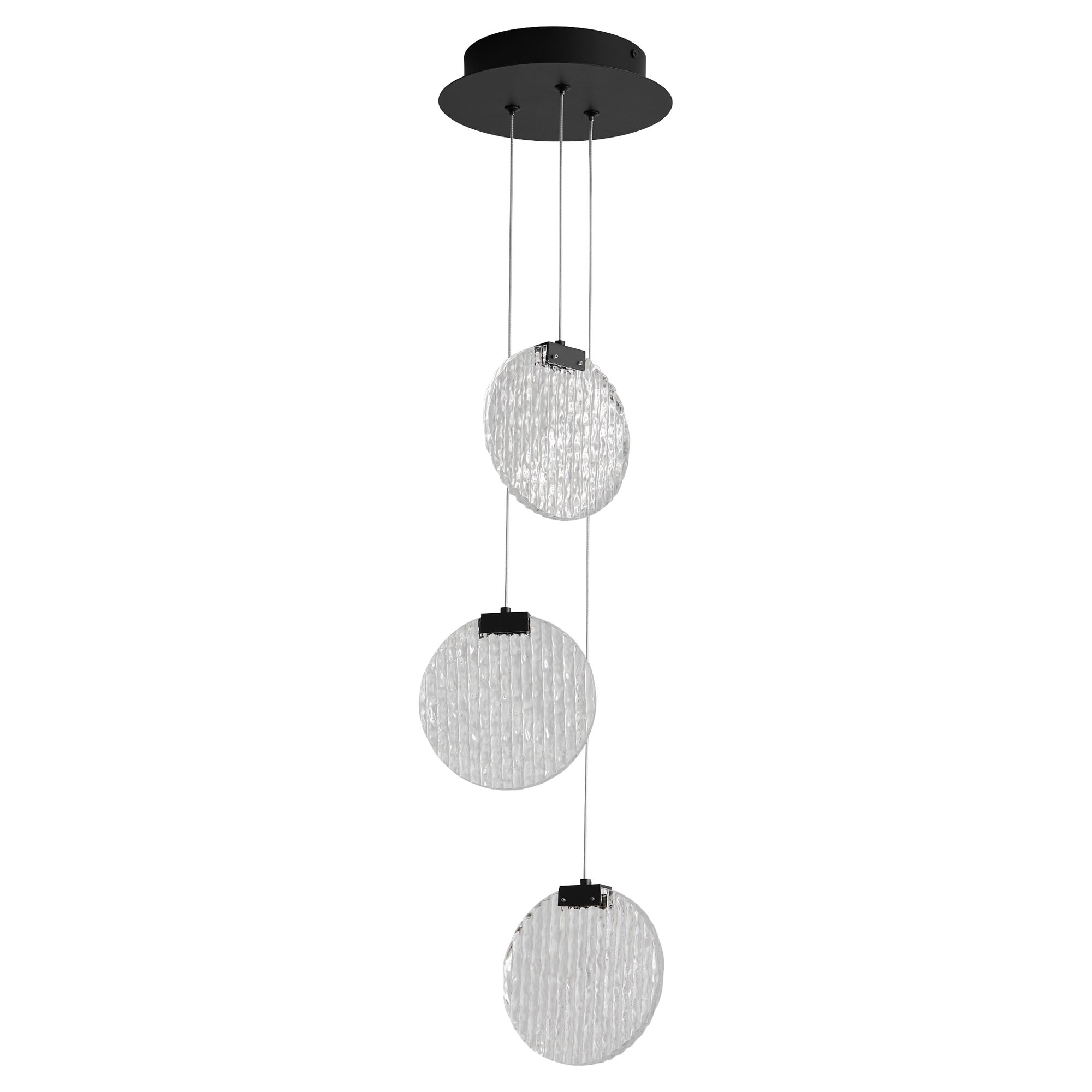 Image 2 Oxygen Lighting Axiom 3 Light Black LED Pendant more views