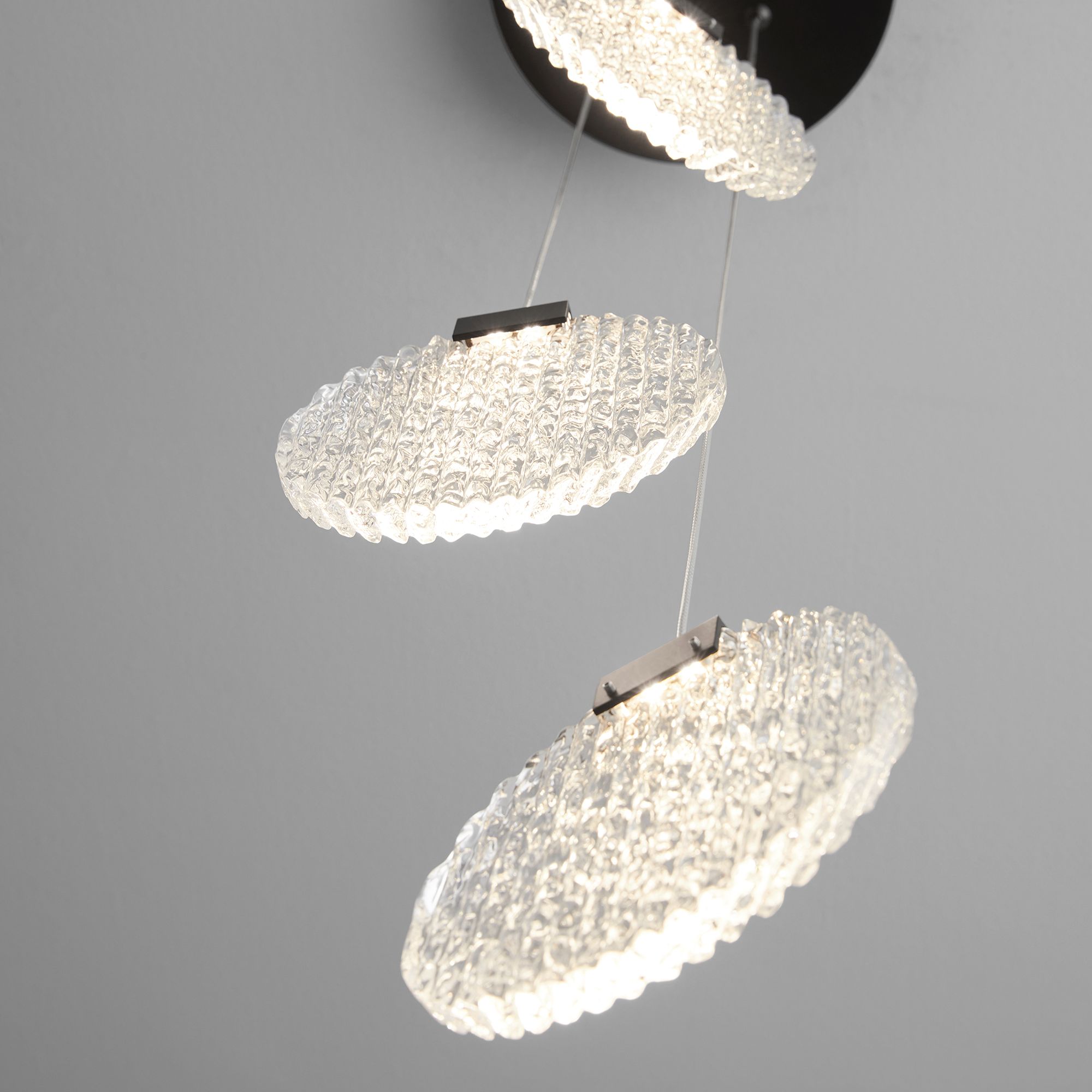 Image 5 Oxygen Lighting Axiom 3 Light Black LED Pendant more views