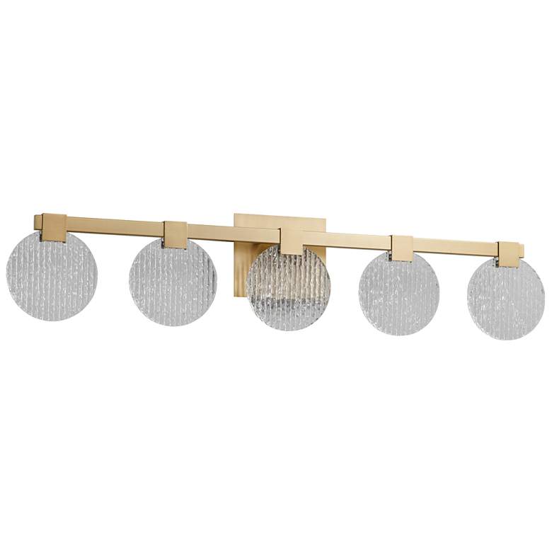Image 1 Oxygen Lighting Axiom 5 Light CCT Aged Brass Vanity Light