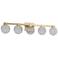 Oxygen Lighting Axiom 5 Light CCT Aged Brass Vanity Light