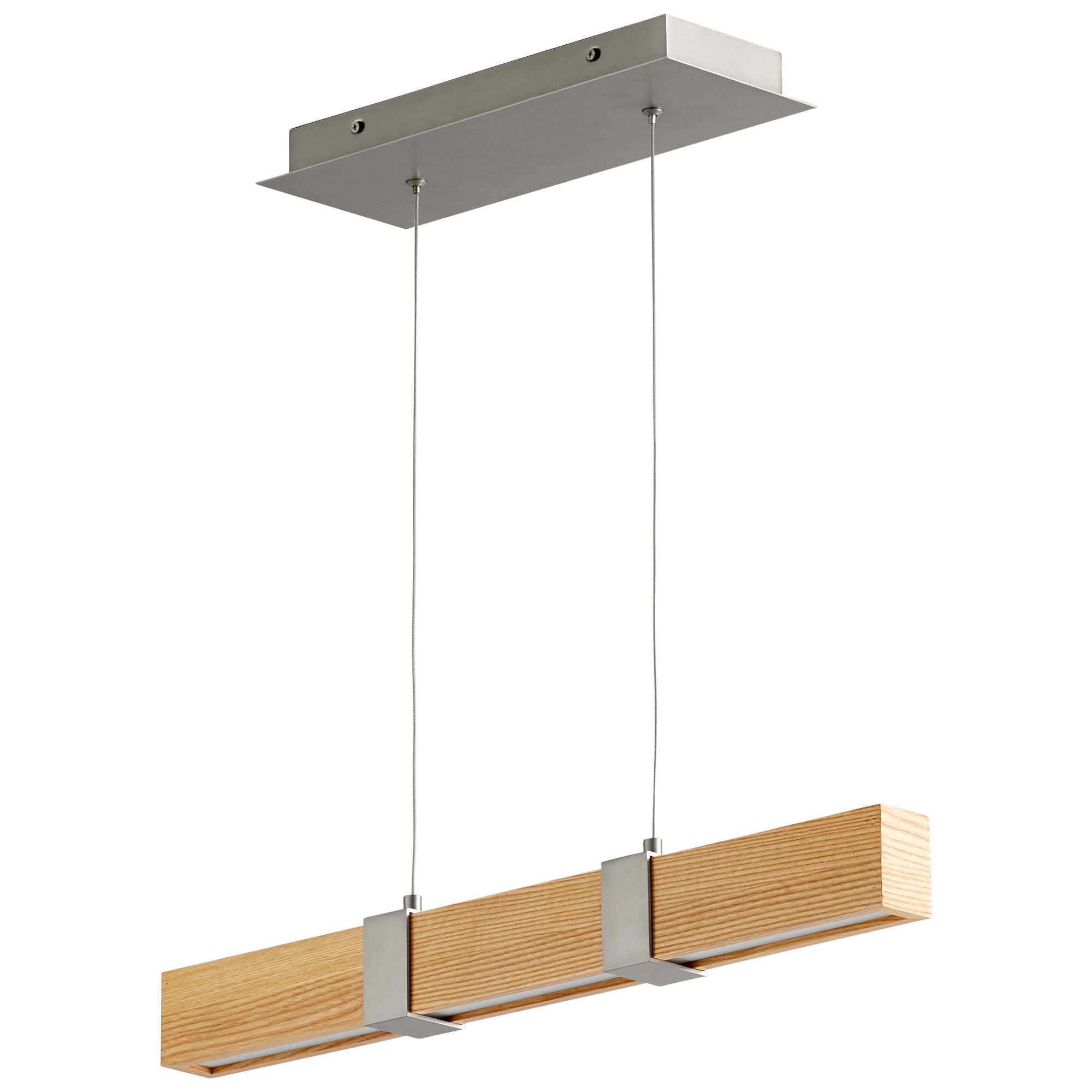 Image 2 Oxygen Lighting Decca 24" Satin Nickel with White Oak LED Pendant more views