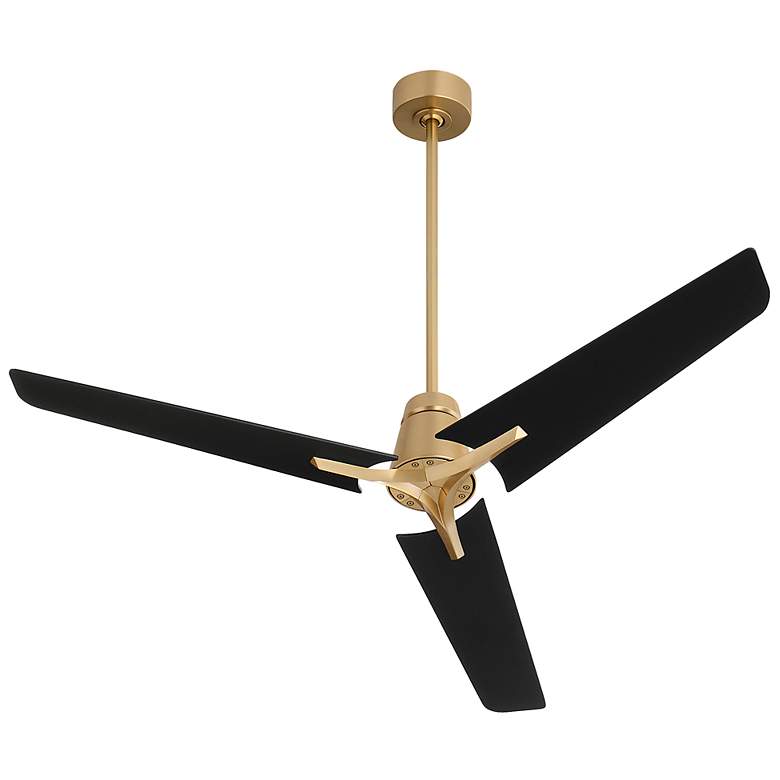 Image 1 Oxygen Lighting Halcyon 56" Aged Brass 3 Blade Ceiling Fan