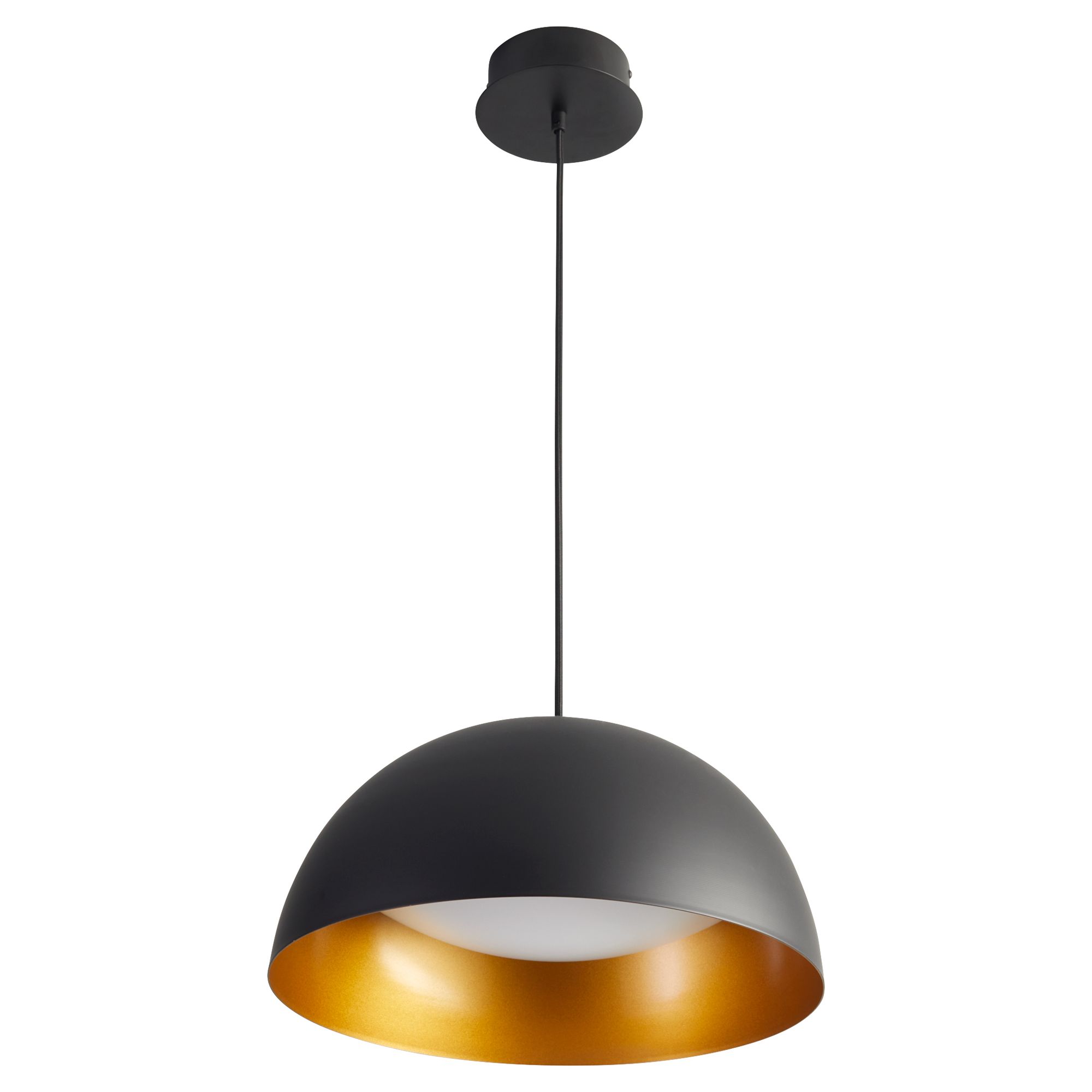 Image 2 Oxygen Lighting Lucci 16" Black with Industrial Brass LED Pendant more views