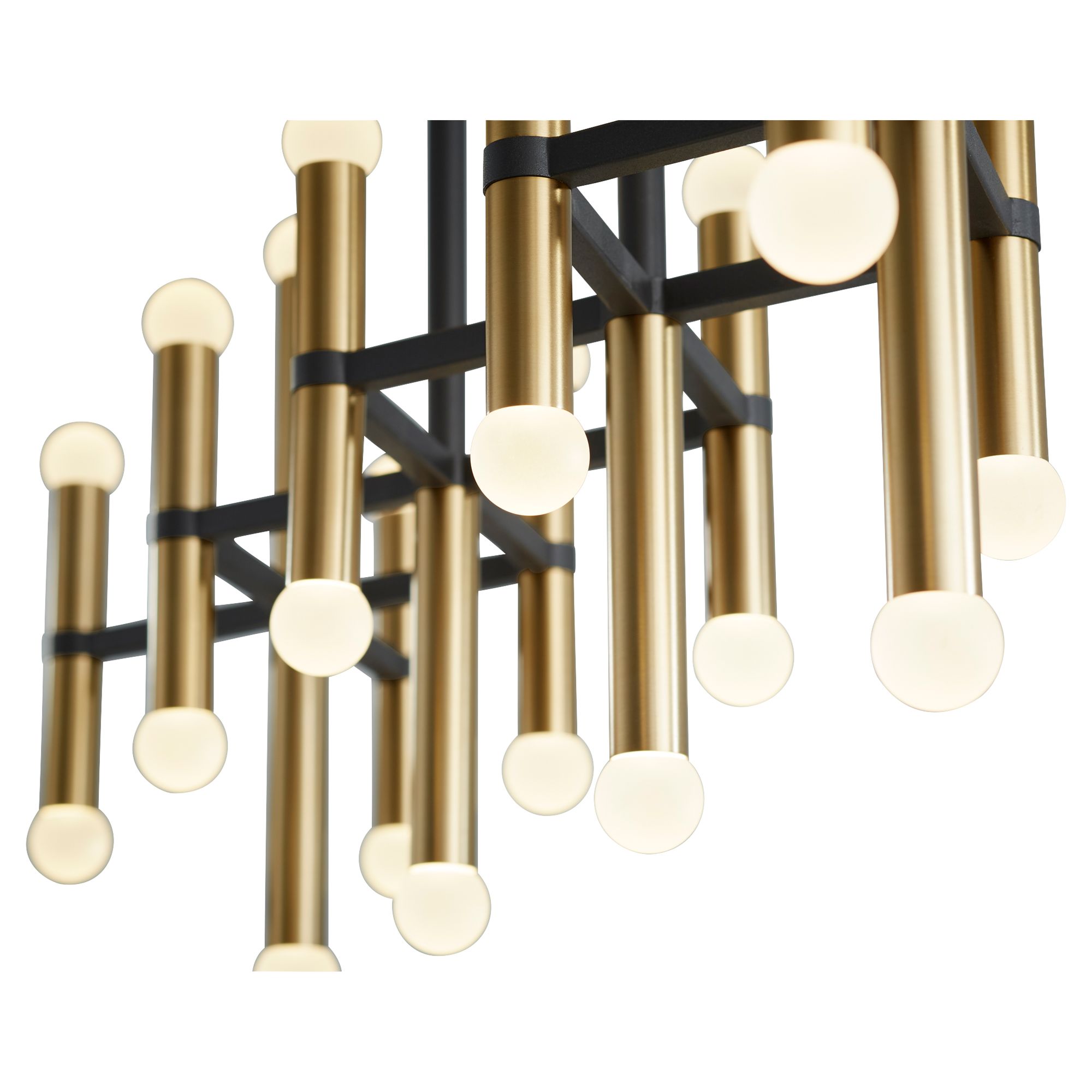 Image 3 Oxygen Lighting Nero 26 Light Black with Aged Brass Chandelier more views