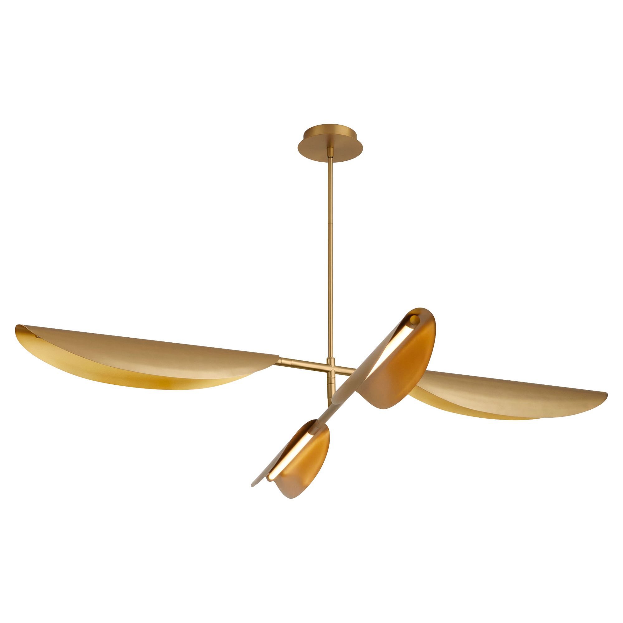 Image 2 Oxygen Lighting Pivot 4 Light Aged Brass Chandelier more views