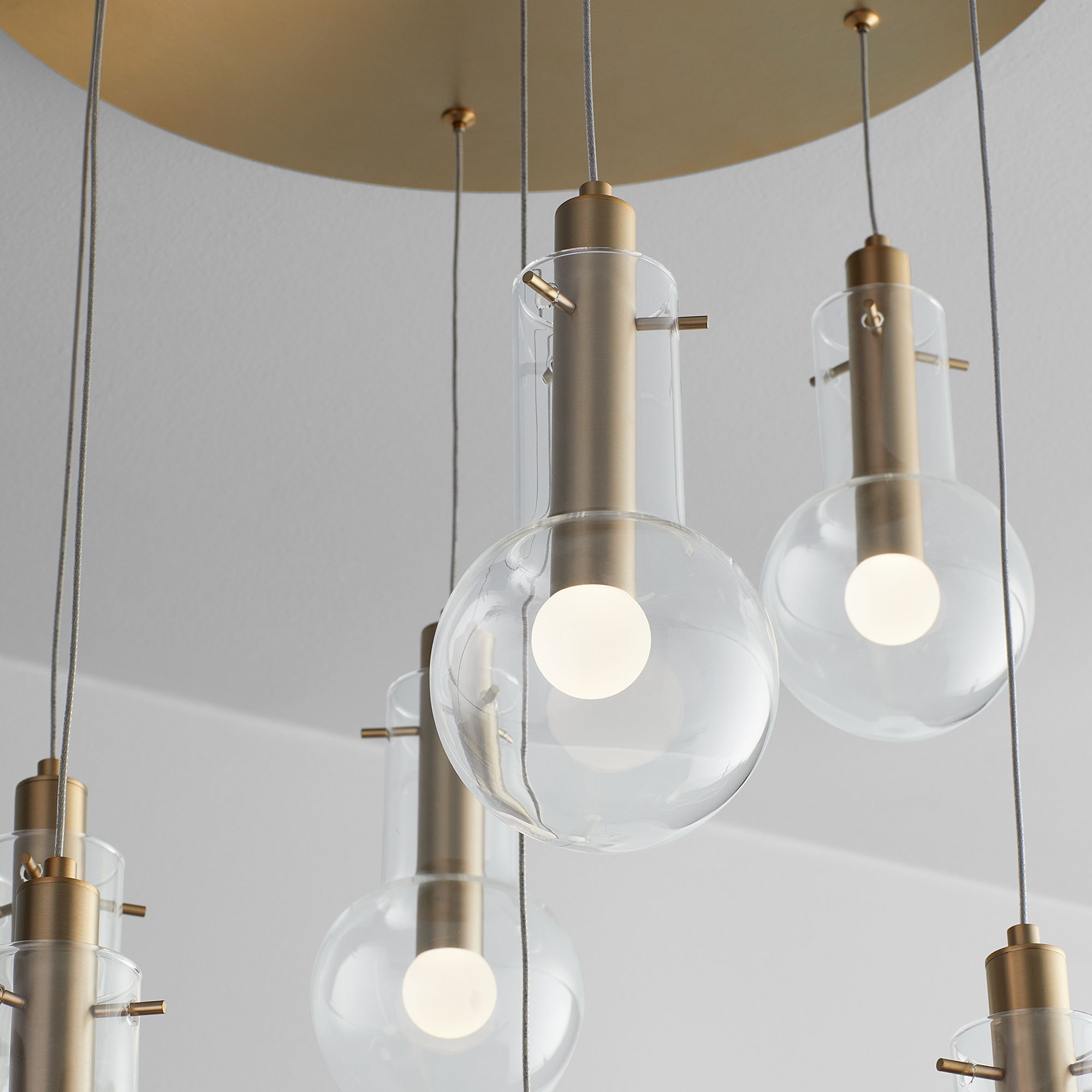 Oxygen Lighting Primo 7 Light Aged Brass LED Pendant - #2123J | Lamps Plus