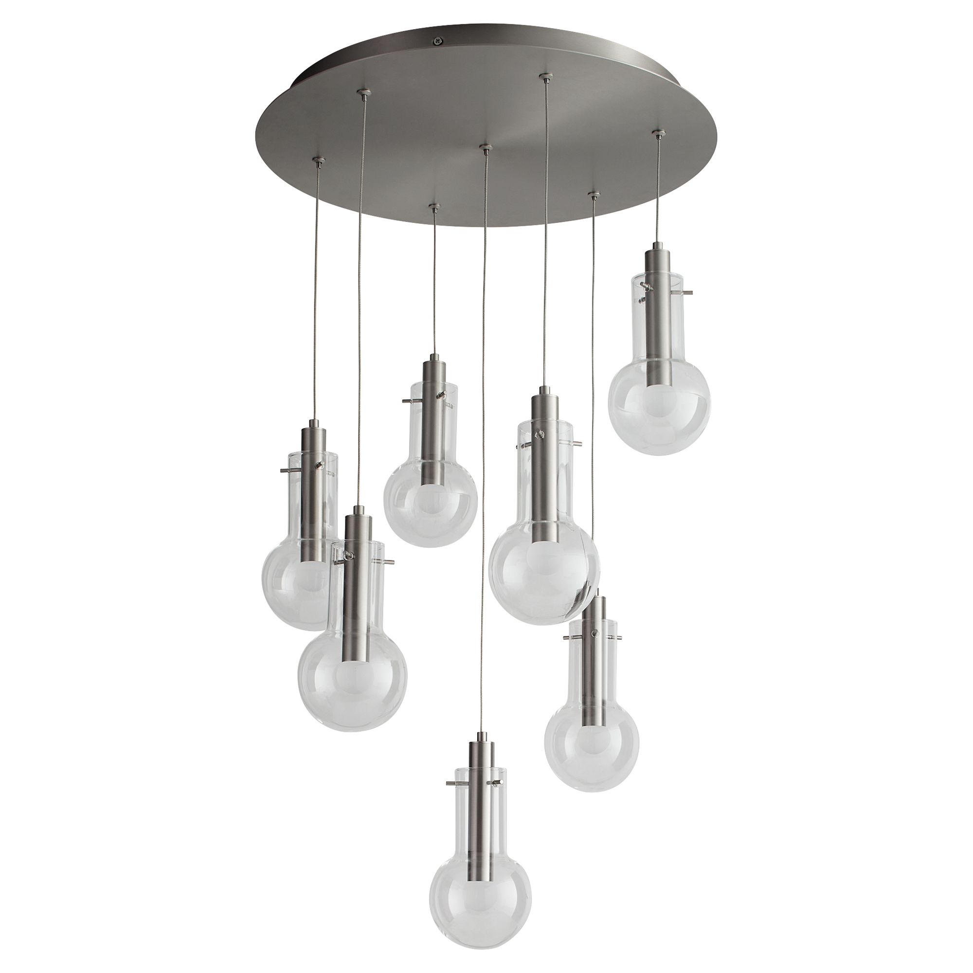 Image 2 Oxygen Lighting Primo 7 Light Satin Nickel LED Pendant more views