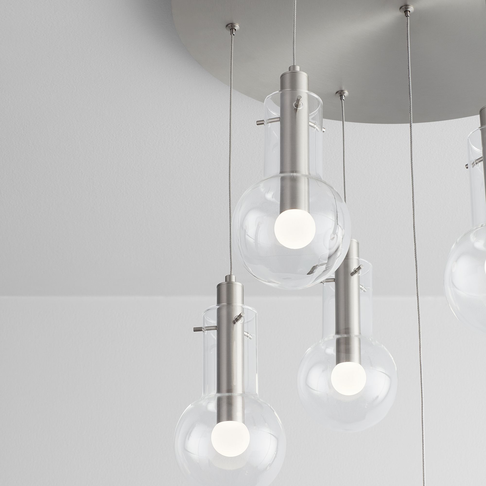 Image 3 Oxygen Lighting Primo 7 Light Satin Nickel LED Pendant more views