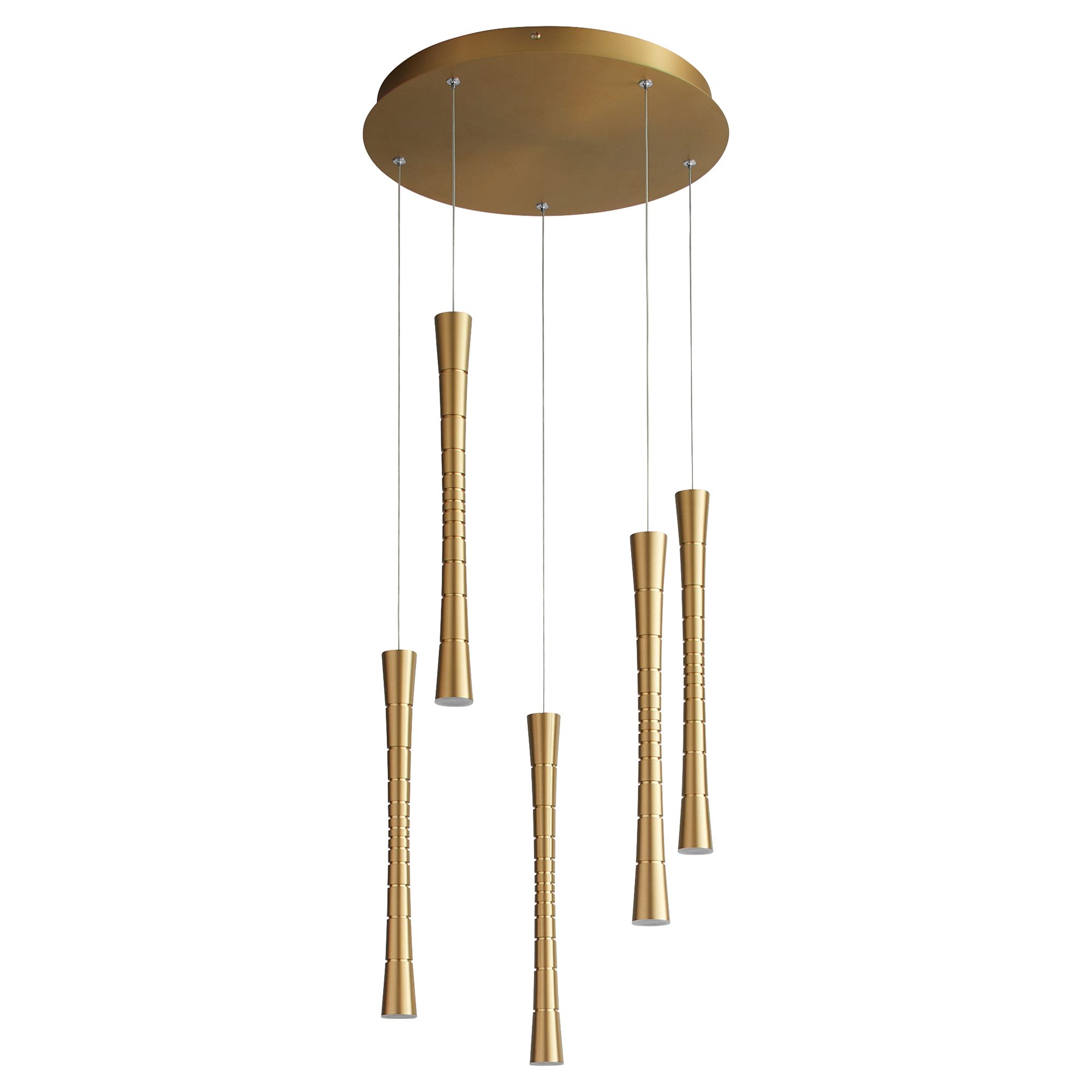 Image 2 Oxygen Lighting Sabre 5 Light Aged Brass LED Pendant more views