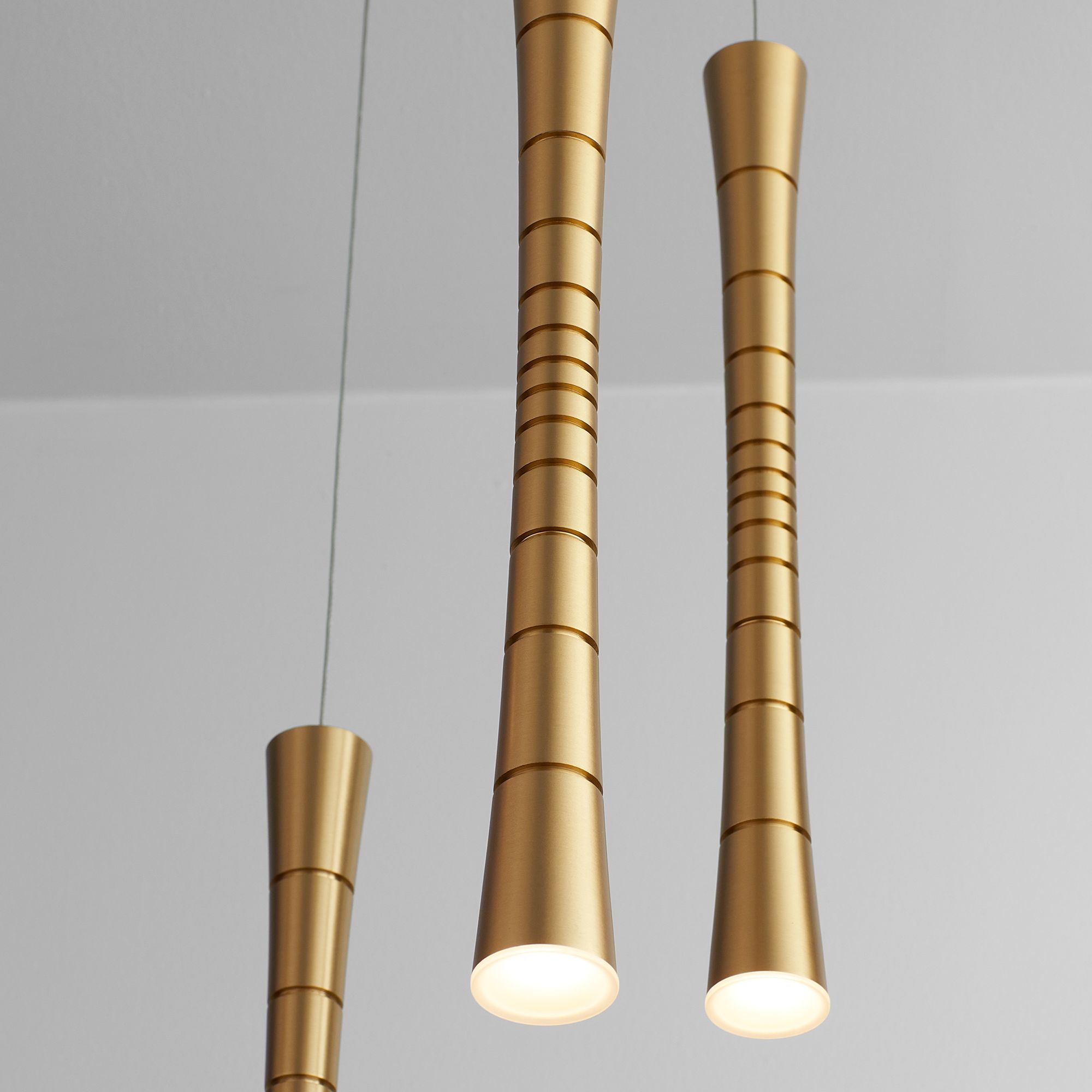 Image 3 Oxygen Lighting Sabre 5 Light Aged Brass LED Pendant more views