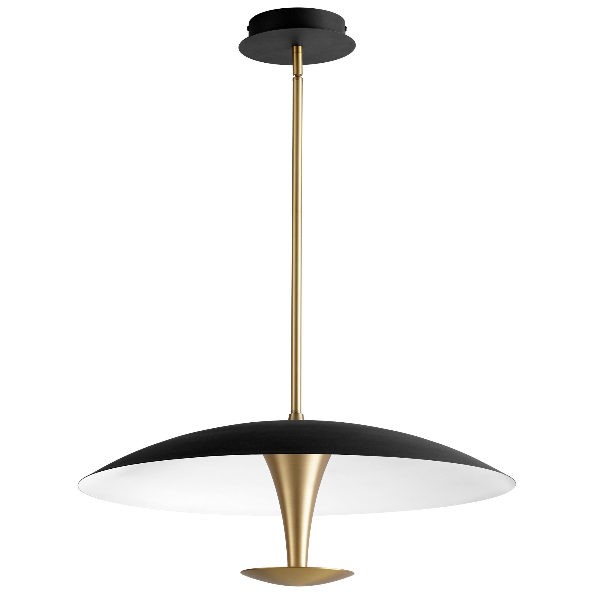 Image 2 Oxygen Lighting Spacely 26" Black with Aged Brass LED Pendant more views