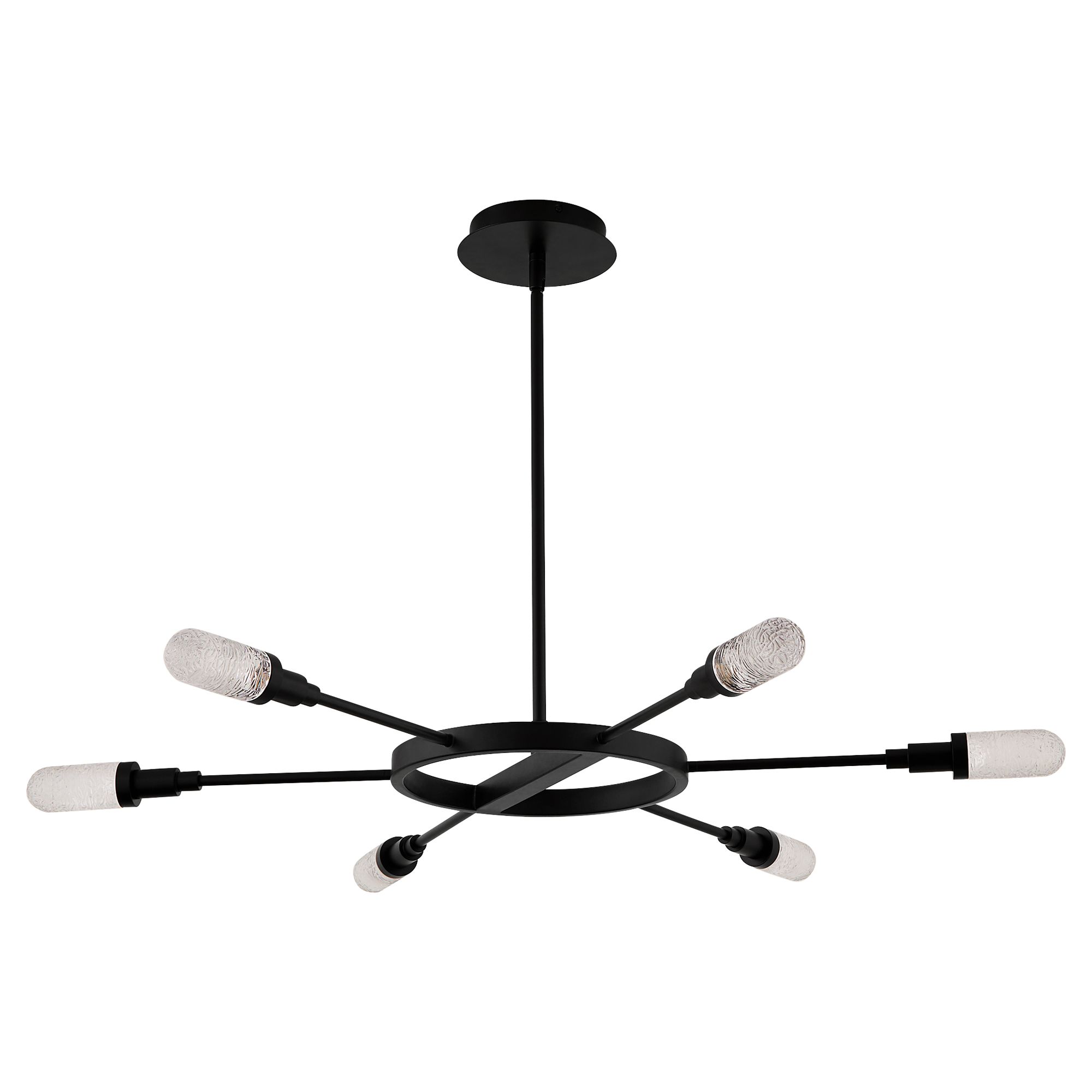 Image 2 Oxygen Lighting Sperano 44" 6 Light Matte Black Chandelier more views
