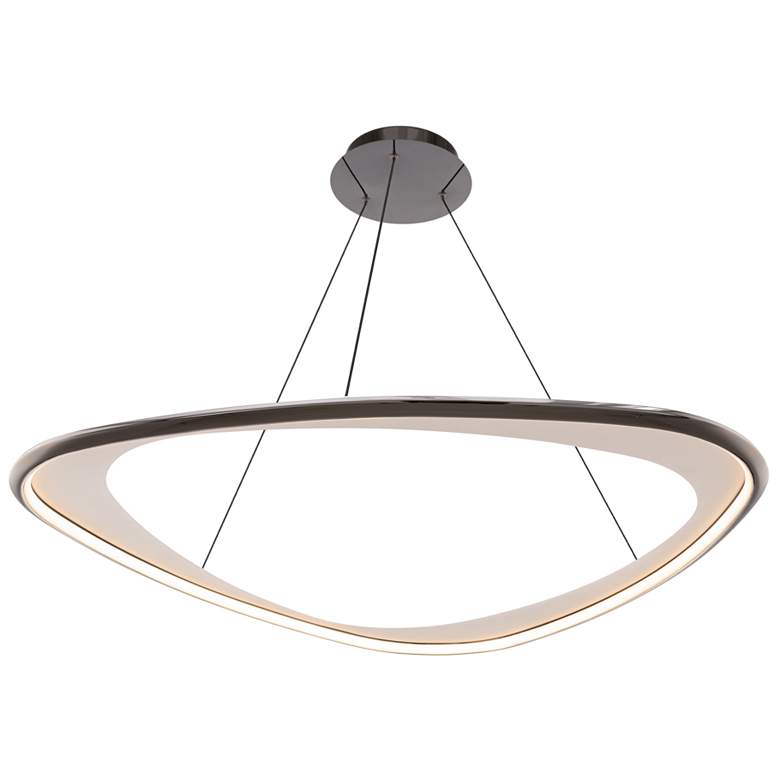 Image 1 Oyster 0.75"H x 42"W 1-Light Pendant in Black Chrome
