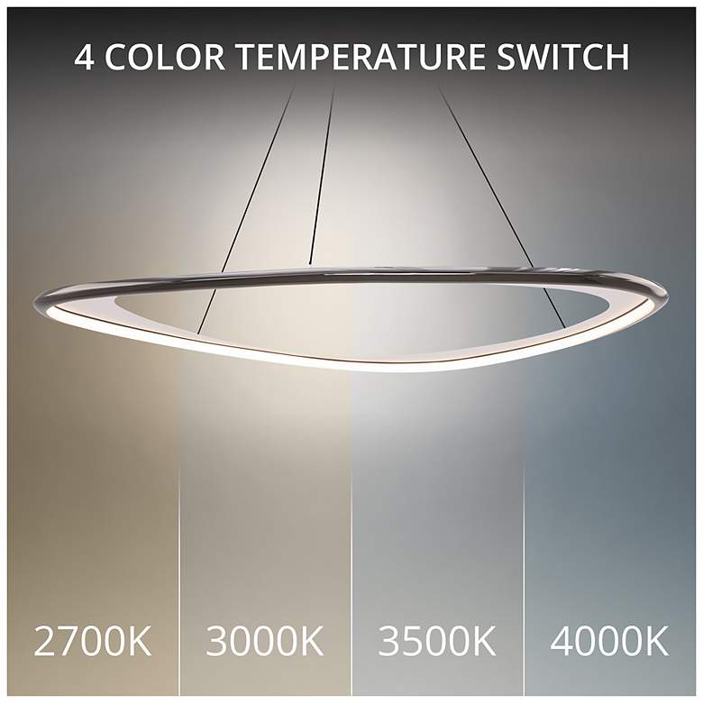 Image 3 Oyster 0.75"H x 42"W 1-Light Pendant in Black Chrome more views