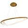 Oyster 0.75"H x 33"W 1-Light Pendant in Aged Brass