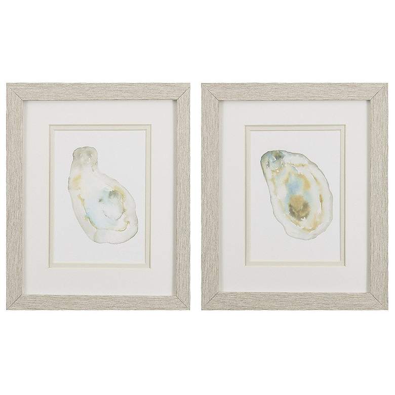 Image 1 Oyster 9"W x 11"H Framed Art Set of 2