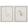 Oyster 9"W x 11"H Framed Art Set of 2