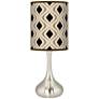 Oyster Gray Retro Lattice Giclee Modern Droplet Table Lamp