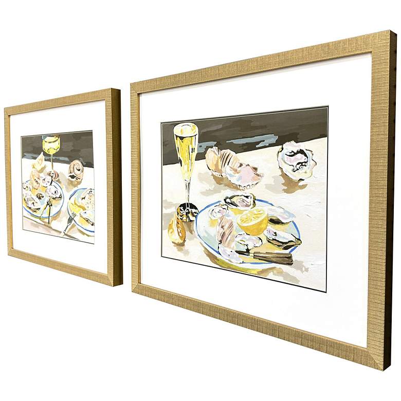 Image 2 Oyster Indulgence 24"W x 20"H Framed Art Set of 2 more views