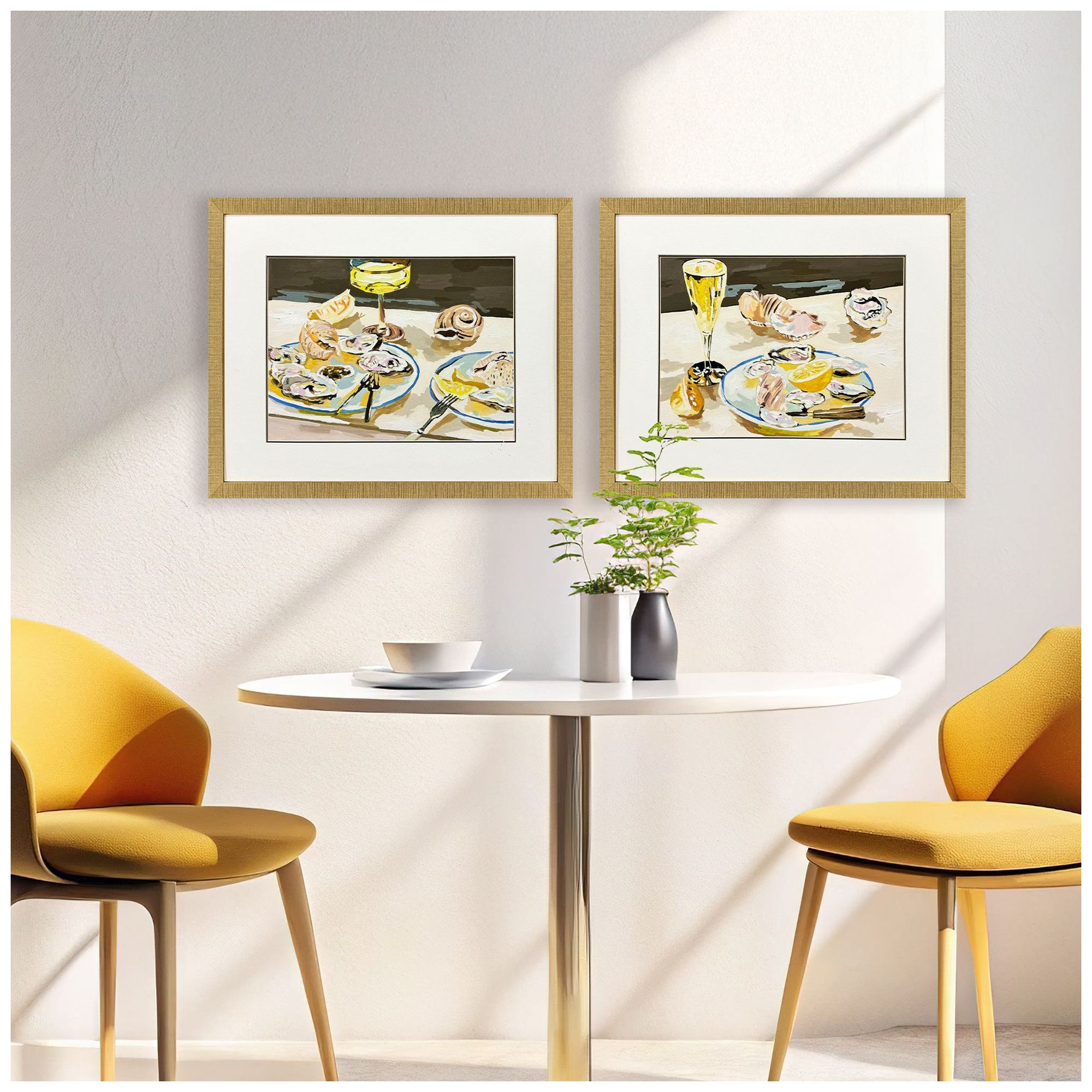 Image 4 Oyster Indulgence 24"W x 20"H Framed Art Set of 2 more views