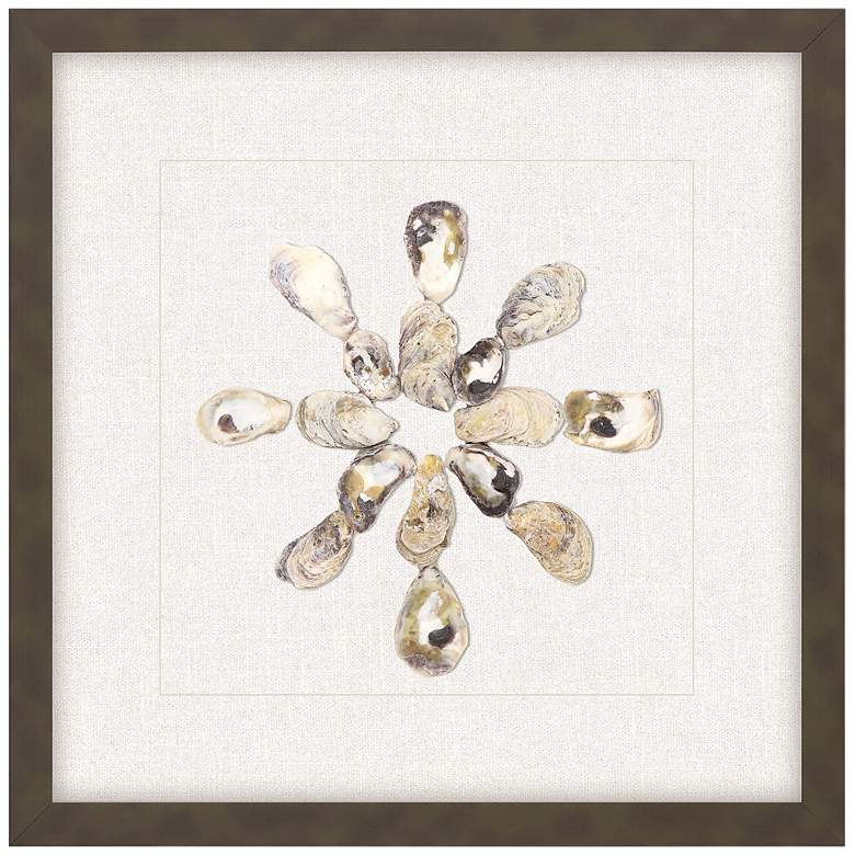 Image 1 Oyster Shell I 22 inch Square Mixed Media Shadow Box Framed Wall