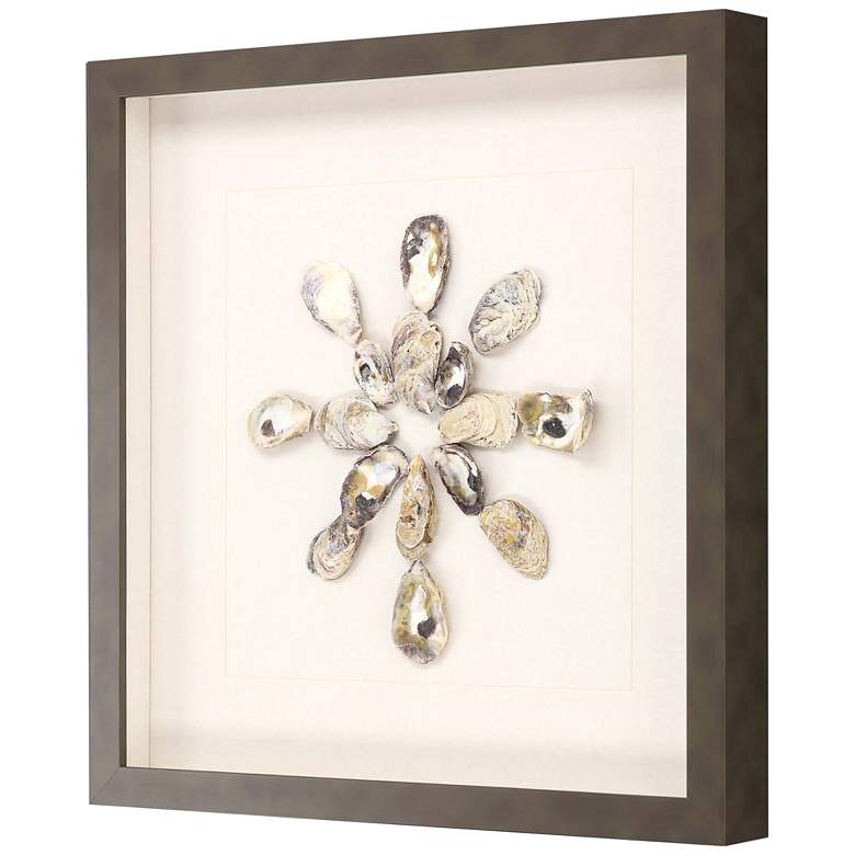 Image 3 Oyster Shell I 22 inch Square Mixed Media Shadow Box Framed Wall more views