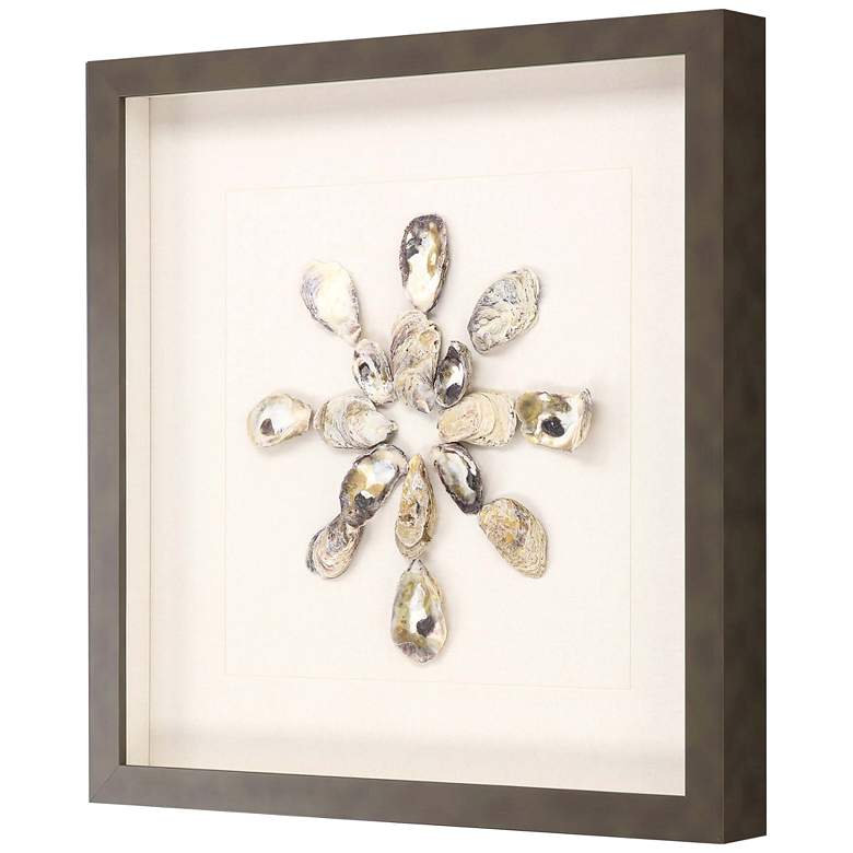 Image 3 Oyster Shell I 22" Square Mixed Media Shadow Box Framed Wall more views