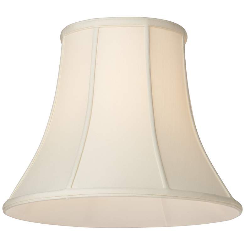 Image 2 Oyster Silk Bell Lamp Shade 6.5x12x9.25 (Spider) more views