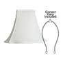 3_Oyster White Fancy Bottom Bell Square Shade 8x18x13 (Spider) more views