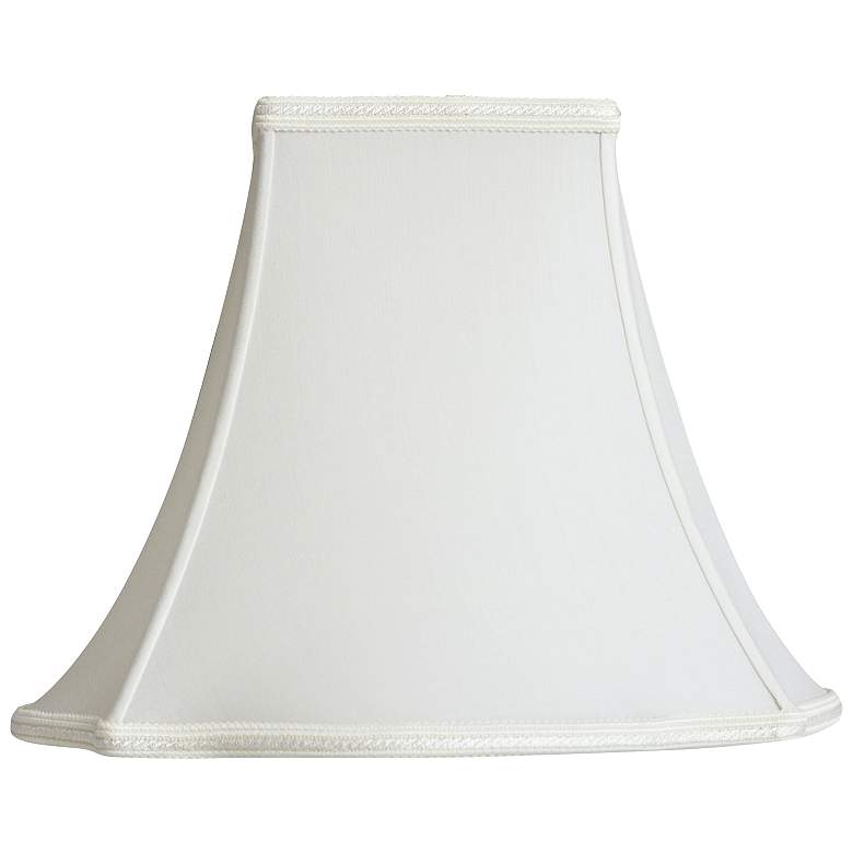 Image 5 Oyster White Fancy Bottom Bell Square Shade 8x18x13 (Spider) more views