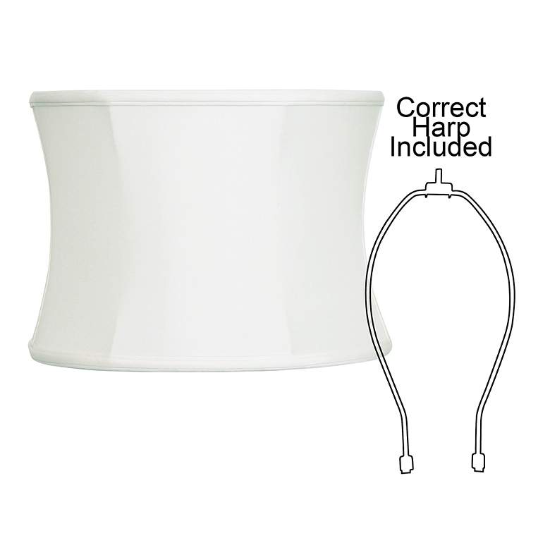Image 3 Oyster White No Hug Retro Oval Lamp Shade 14x14x10 (Spider) more views