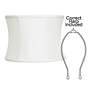 3_Oyster White No Hug Retro Oval Lamp Shade 14x14x10 (Spider) more views
