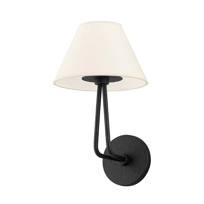 Image 1 Ozias 13 3/4" High Black Iron Wall Sconce
