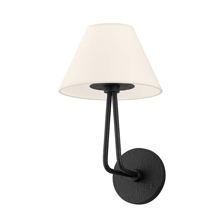 Image 2 Ozias 13 3/4" High Black Iron Wall Sconce more views