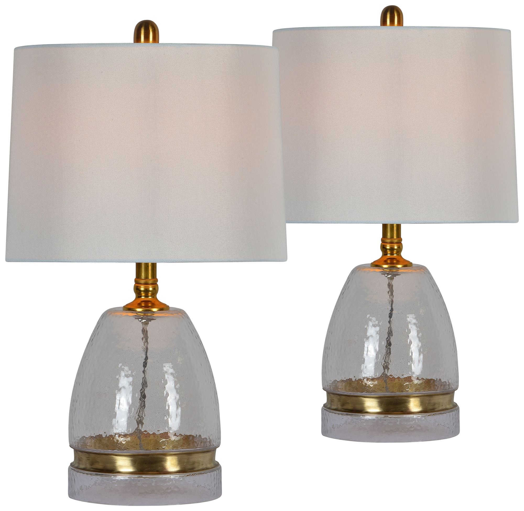 Ozzy Hammered Glass and Brass Accent Table Lamps Set of 2 - #484P0 ...