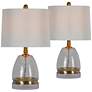 Ozzy Hammered Glass and Brass Accent Table Lamps Set of 2