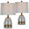 Ozzy Hammered Glass and Brass Accent Table Lamps Set of 2