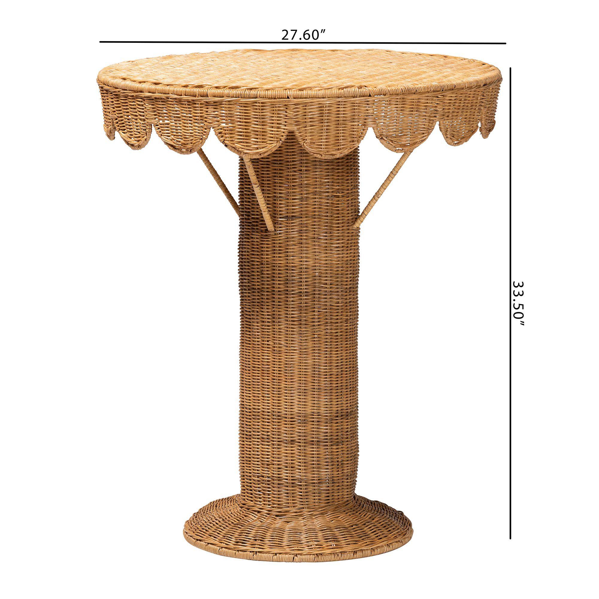 Pabla 27 1/2" Wide Natural Rattan Round Accent Table