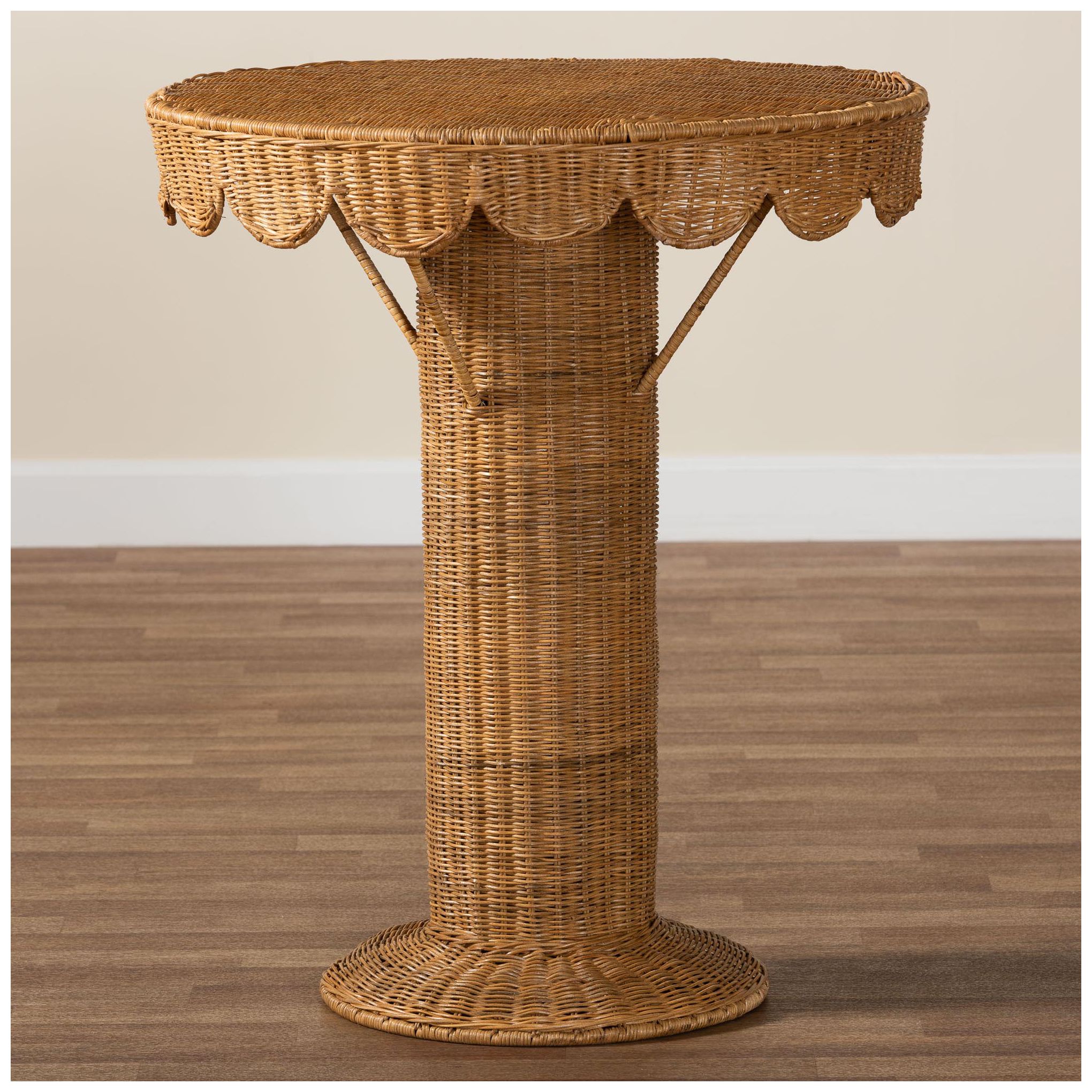 Pabla 27 1/2" Wide Natural Rattan Round Accent Table