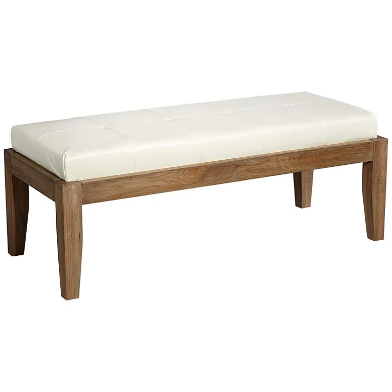 Image 1 Pablo Ivory Bonded Leather Bench