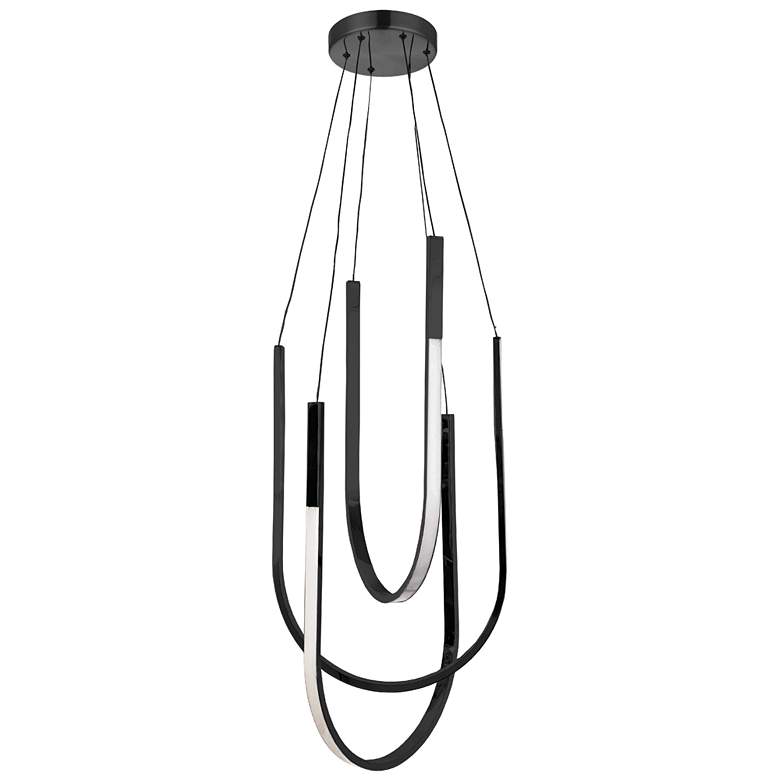 Image 1 Pacari 16" Wide Matte Black 54W Pendant With White Silicone Diffuser