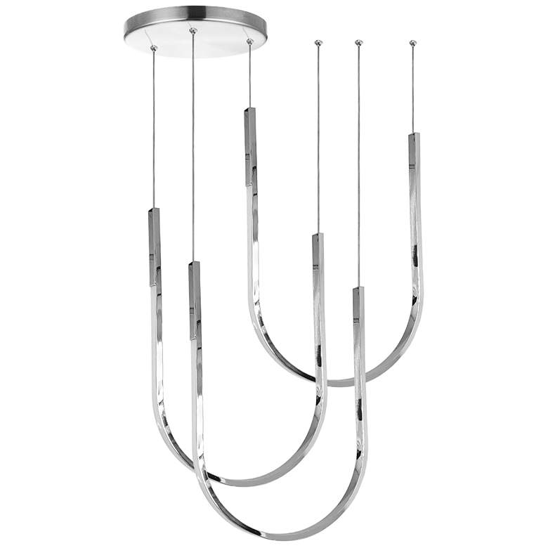 Image 1 Pacari 27"W Polished Chrome 54W Horizontal Pendant w/ White Diffuser